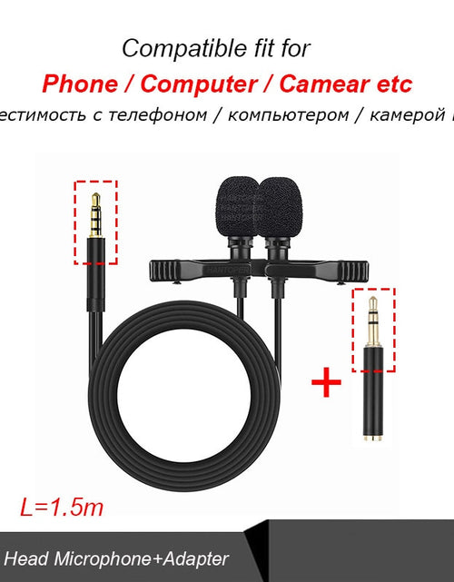 Load image into Gallery viewer, 3.5mm Mini Lavalier Microphone Metal Clip Lapel Mic for Mobile Phone PC Laptop Wired Mikrofo/Microfon for Speaking Vocal Audio
