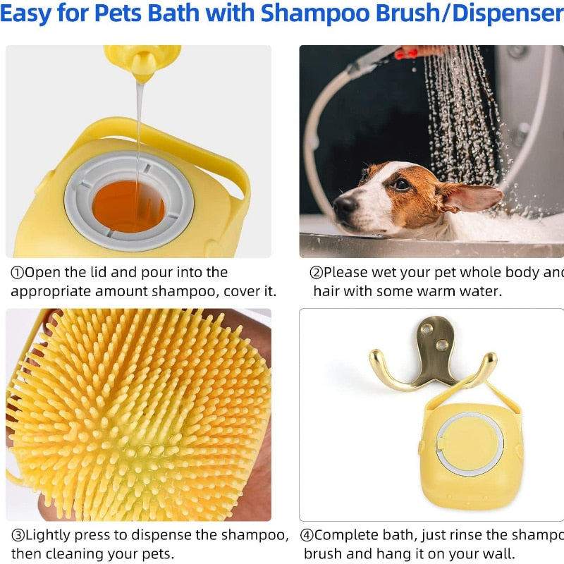 Pet Dog Massage Shampoo Bathroom Cat Bath Massage Brush Silicone Pet Accessories For Dogs Bathing Tools Dog Shower Brush