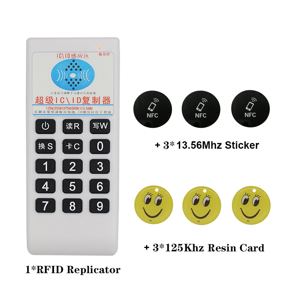 Handheld Frequency 125Khz-13.56MHZ Copier Duplicator Cloner RFID NFC IC Card Reader &amp; Writer Access Tag Duplicator 5577 Card