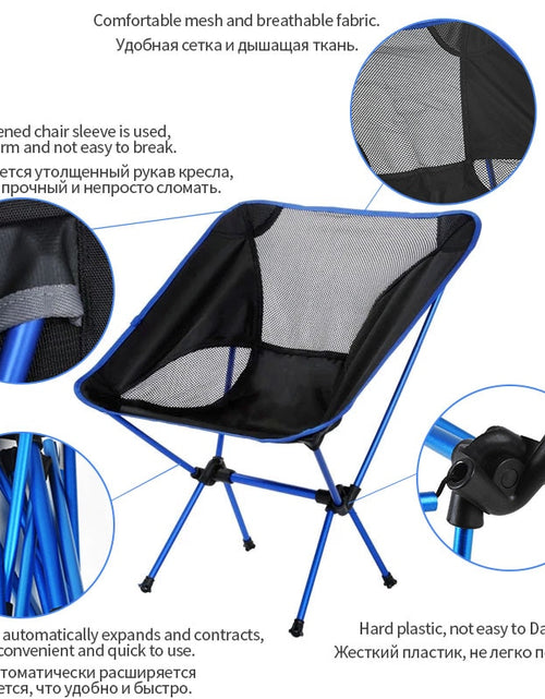 Load image into Gallery viewer, Detachable Portable Folding Moon Chair Outdoor Camping Chairs Beach Fishing Chair Ultralight Travel Hiking Picnic Seat Tools
