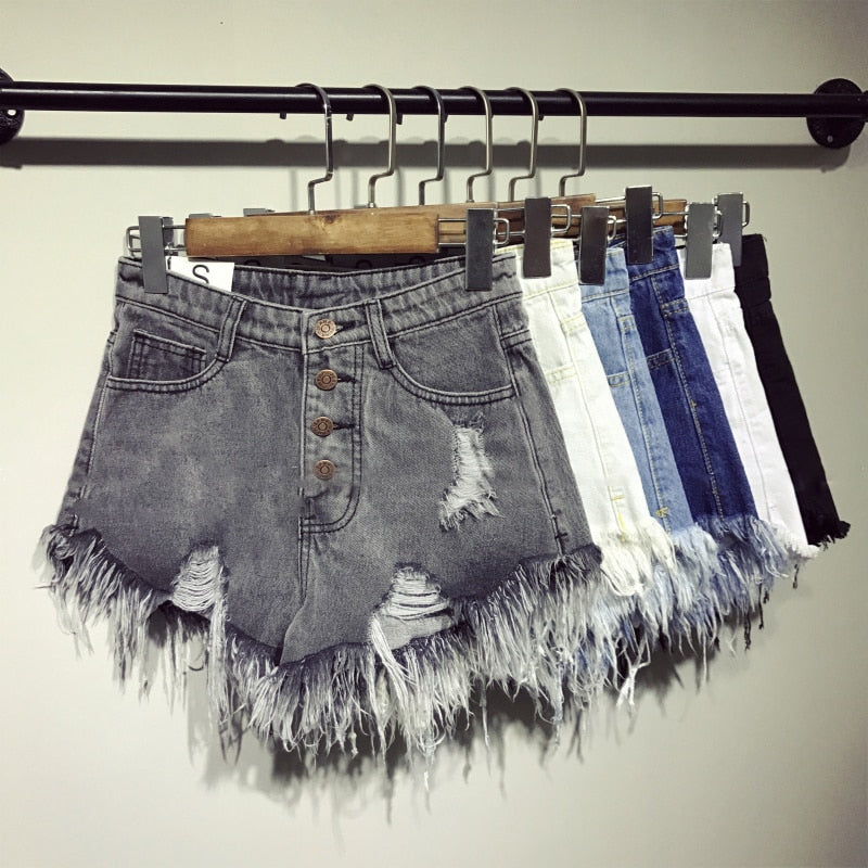 casual summer cool women denim booty Shorts high waists fur-lined leg-openings Big size sexy short Jeans