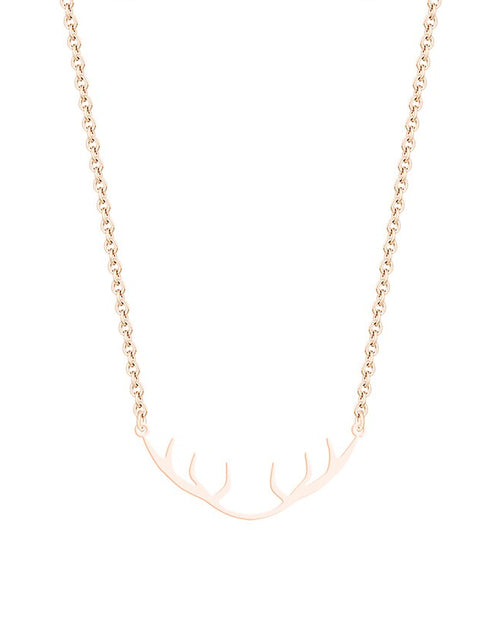 Load image into Gallery viewer, Antler Necklace Delicate Deer Horn Pendant Stainless Steel Charm Necklace Best Friends Gifts Wild Animal Jewelry
