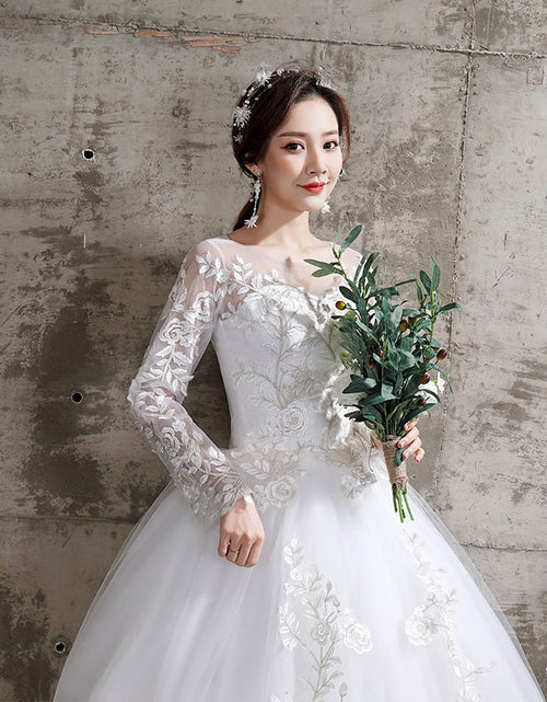 Load image into Gallery viewer, Wedding Dress 2022 New Birde Long Sleeve Ball Gown Luxury Lace Wedding Dresses Vestido De Noiva Robe De Mariee Plus Size
