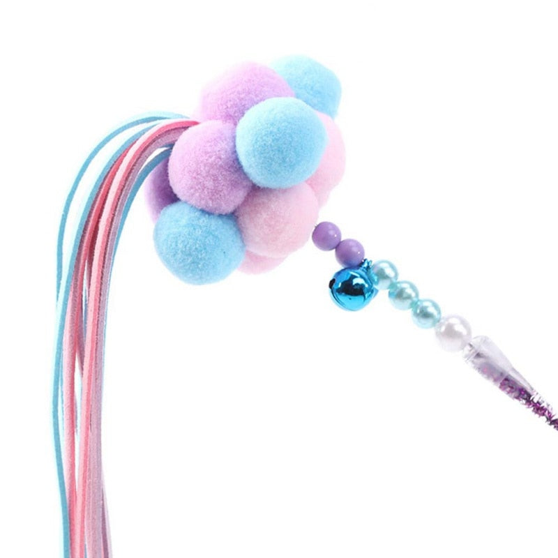 Interactive Cat Toy Funny Simulation Feather Bird with Bell Cat Stick Toy for Kitten Playing Teaser Wand Toy Cat Supplies