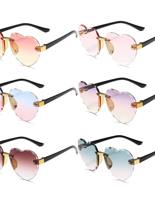 Load image into Gallery viewer, Kids Sunglasses Fashion Heart Shape Sun Glasses Lens Alloy Kids Sunglasses female Eyewear Frame Driver Goggles
