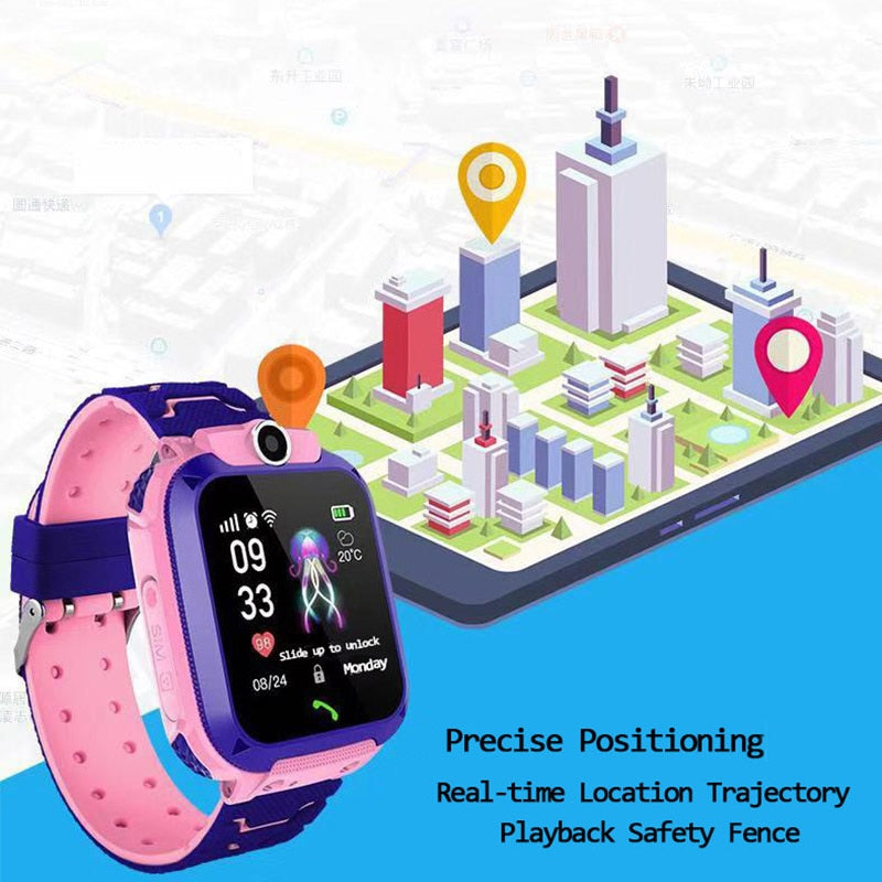 Kids Smart Watch 2022 New SOS Smartwatch For Children Sim Card LBS Location Photo Waterproof Gift For Boys and Girls IOS Android