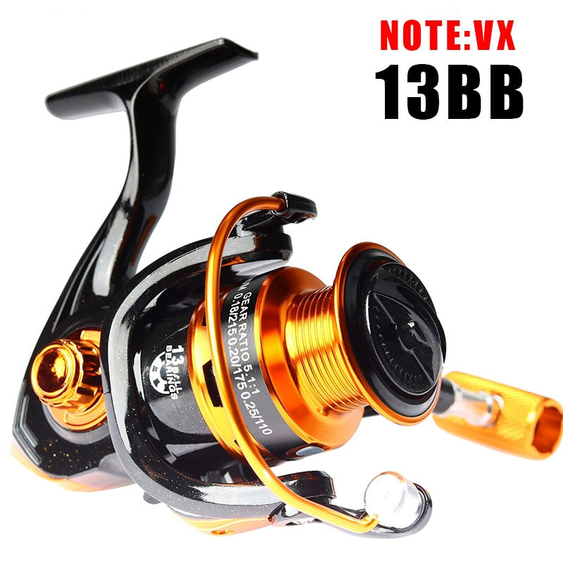 BAKAWA NEW Fishing Metal Spool Reel 1000~7000 Series 13 BB Accessories Metal Spool Spinning Wheel For Saltwater Carp Pesca