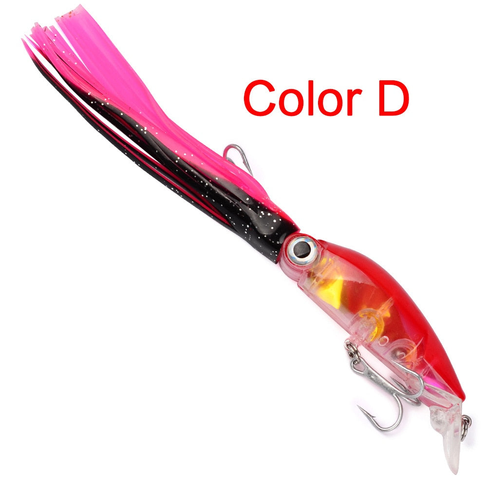 1pcs Hard Fishing Lure Fish Bait 18g 10cm Squid High Carbon Steel Hook Octopus Crank For Artificial Tuna Sea Allure Tool