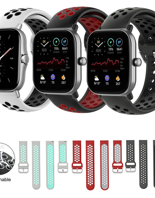 Load image into Gallery viewer, 20mm Silicone Watch Strap For Amazfit GTS 4/2 Mini Strap Replacement Strap For Amazfit GTS/GTS 2 Strap For Amazfit Bip/U/U Pro
