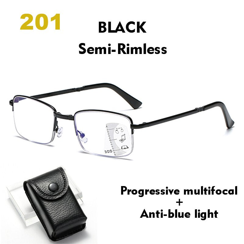 Folding Glasses for Elderly Anti Blue Light Reading Glasses Men Progressive Multifocal Reading Glasses Women Presbyopia