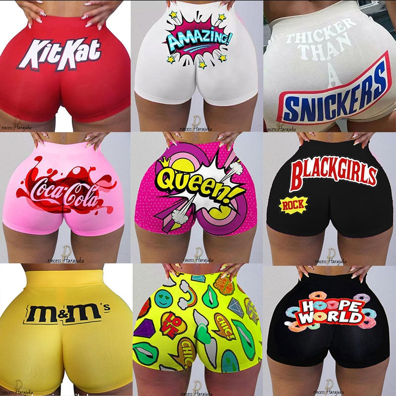 Women Hot Sale Printed Shorts In The 2021summer Casual High Waist Motorcycle Shorts Sexy Cute Sports Fitness Shorts Dropshipping