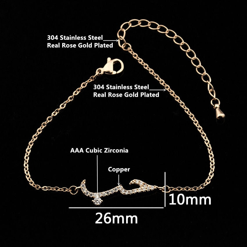 Charm Lovely Arabic CZ Love Statement Bracelets &amp; Bangles For Women Men Stainless Steel Ketting Pulseira New in все по 1 гривне