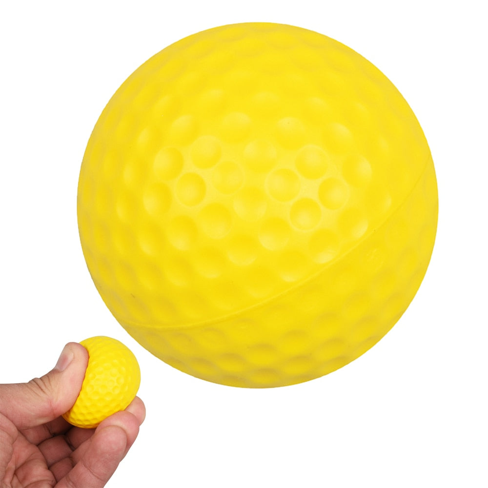 10pcs/pack Soft Indoor Practice PU Yellow Golf Balls Training Aid H8876 Free Shipping Drop Shipping Wholesale