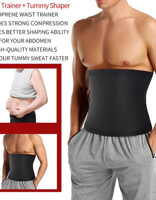 Load image into Gallery viewer, Mens Abdomen Reducer Sauna Body Shaper Fitness Sweat Trimmer Belt Waist Trainer Belly Slimming Shapewear Waist Trainer Corset We
