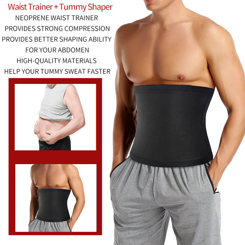 Mens Abdomen Reducer Sauna Body Shaper Fitness Sweat Trimmer Belt Waist Trainer Belly Slimming Shapewear Waist Trainer Corset We