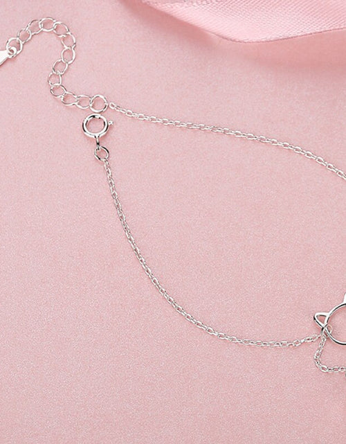 Load image into Gallery viewer, Korean Simple Design Cat Bell Pendant Bracelet Elegant Women&#39;s Wedding Party Silver Color Bracelet Charming Girl Jewelry Gift
