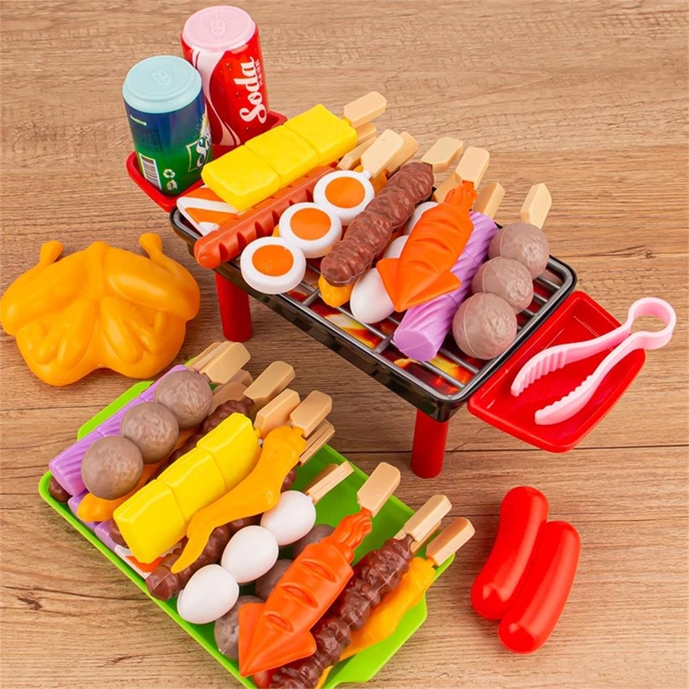 Baby Pretend Play Kitchen Kids Toys Simulation Barbecue Cookware Cooking Food Role Play Educational Gift Toys for Children