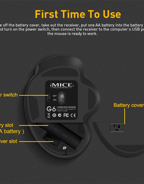 Load image into Gallery viewer, Wireless Mouse Ergonomic Computer Mouse PC Optical Mause with USB Receiver 6 buttons 2.4Ghz Wireless Mice 1600 DPI For Laptop
