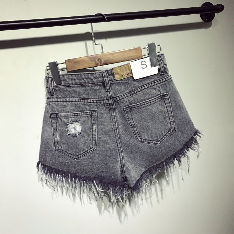 casual summer cool women denim booty Shorts high waists fur-lined leg-openings Big size sexy short Jeans