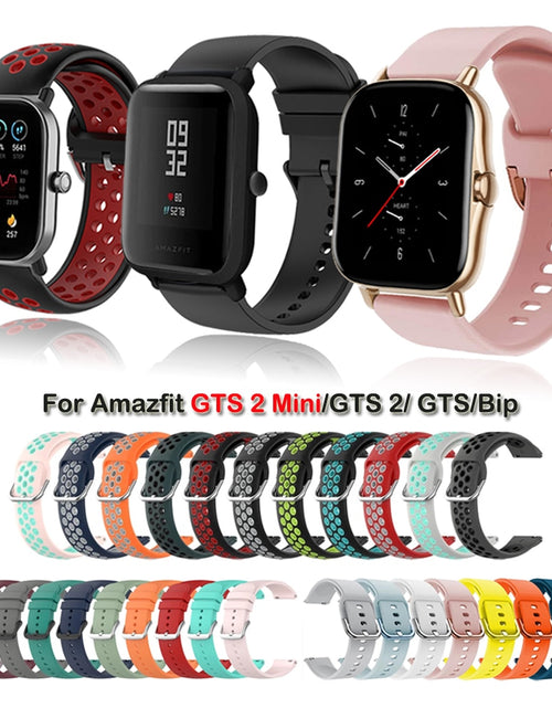 Load image into Gallery viewer, 20mm Silicone Watch Strap For Amazfit GTS 4/2 Mini Strap Replacement Strap For Amazfit GTS/GTS 2 Strap For Amazfit Bip/U/U Pro
