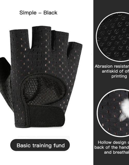 Load image into Gallery viewer, Summer Men&#39;s Fitness Gloves Gym Weightlifting Yoga Women Breathable Mitten Training Sports Non-slip Half Finger Cycling Gloves
