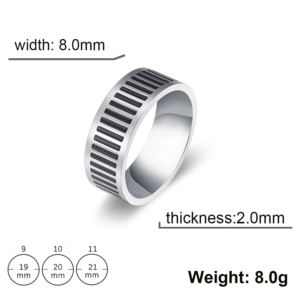 Stainless Steel Ring for Men Women 8MM Wide Geometric Casual Finger Rings 2023 Fashion Jewelry Wedding Gift for Lover