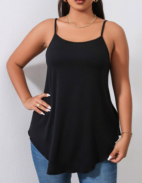 Load image into Gallery viewer, Black Plus Size Camis for Woman Camisole Large Big Size Tank Top Female Sleeeless Blouses V Neck Solid Casual Tee Clothing
