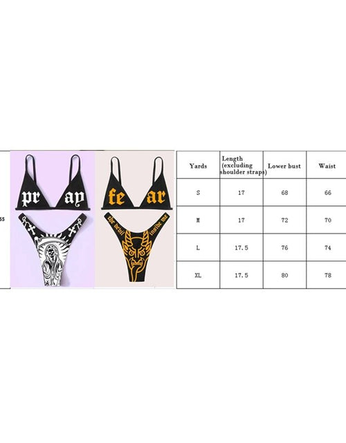 Load image into Gallery viewer, Summer Sexy Women Bikini Set Letters Print Swimsuit Triange Low Waist Swimwear Female Bathing Suit Beachwear 2022 New
