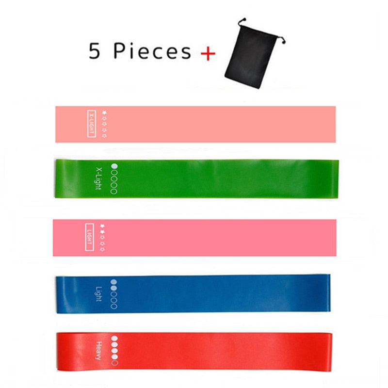 5Pcs/Set Yoga Resistance Rubber Bands Expander Belt Bodybuilding Fitness Equipment Pilates Sport Training Workout Elastic Bands