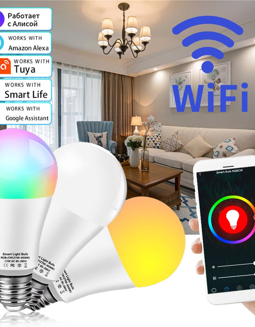 Load image into Gallery viewer, Alice Smart Light Bulb Led Bulb E27 Smart Lamp For Home 15W Wifi RGB Alexa Tuya Yandex Station Voice Control Dimmable 220V 110V
