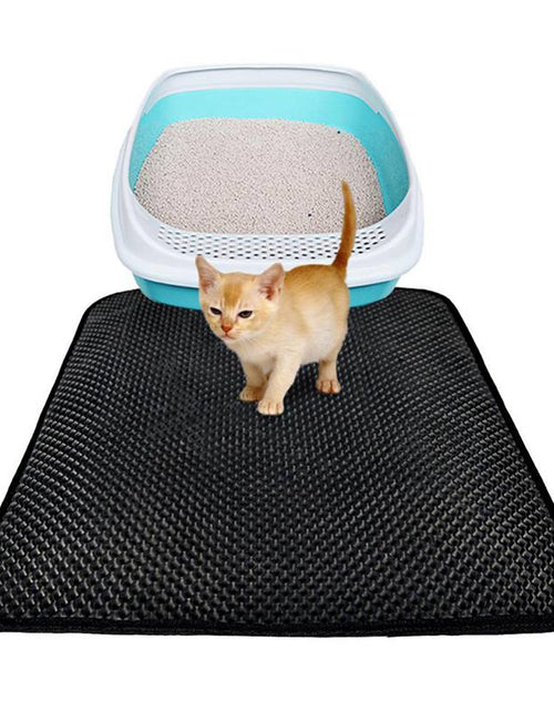 Load image into Gallery viewer, 1Pc Non-slip Pet Cat Litter Mat Double Layer Cat Litter Trapping Pets Mat Pad Bottom Waterproof Pet Litter Cat Mat Easy Clean
