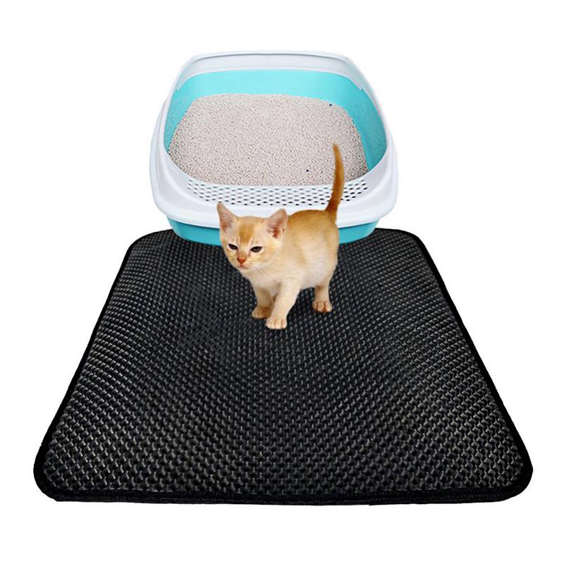 1Pc Non-slip Pet Cat Litter Mat Double Layer Cat Litter Trapping Pets Mat Pad Bottom Waterproof Pet Litter Cat Mat Easy Clean