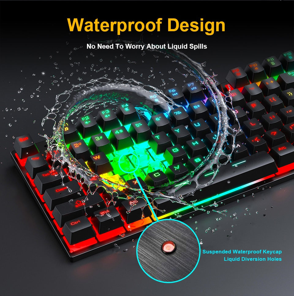 Gaming keyboard Gamer keyboard and Mouse With Backlight USB 104 keycaps Wired Ergonomic Russian Keyboard For PC Laptop