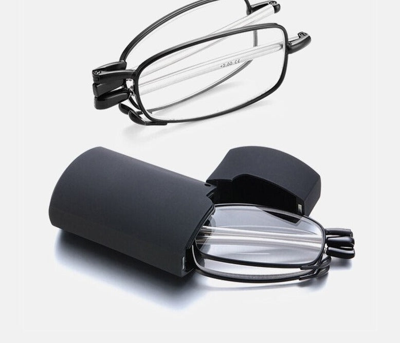 Portable Anti Blue Light Folding Reading Glasses With Case Men Women Telescopic Presbyopia Eyeglasses Elderly Glasses