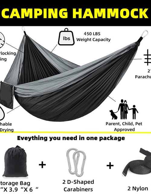 Load image into Gallery viewer, 86x35inch Outdoor Single Camping Hammock High Quality Portable Lightweight Parachute Hammocks for Park Travel Adventure Patio
