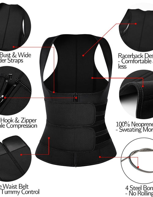 Load image into Gallery viewer, Sweat Waist Trainer Vest Slimming Corset for Weight Loss Body Shaper Sauna Suit Compression Shirt Belly Girdle Tops Shapewear
