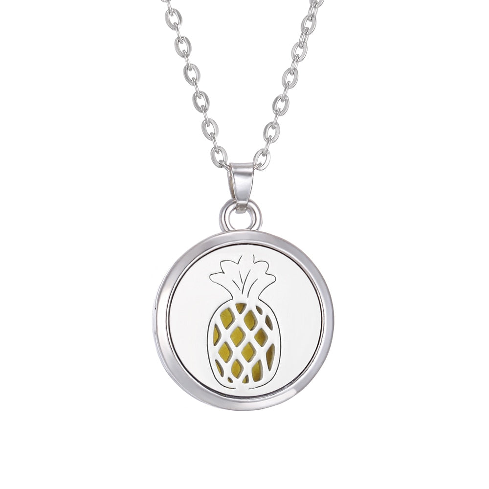 Tree of Life Aromatherapy Necklace Perfume Essential Oil Diffuser Open Stainless Steel  Locket Pendant Aroma Diffuser Necklace