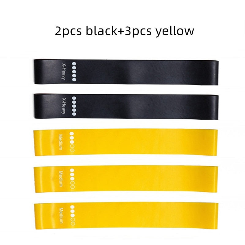 5Pcs/Set Yoga Resistance Rubber Bands Expander Belt Bodybuilding Fitness Equipment Pilates Sport Training Workout Elastic Bands