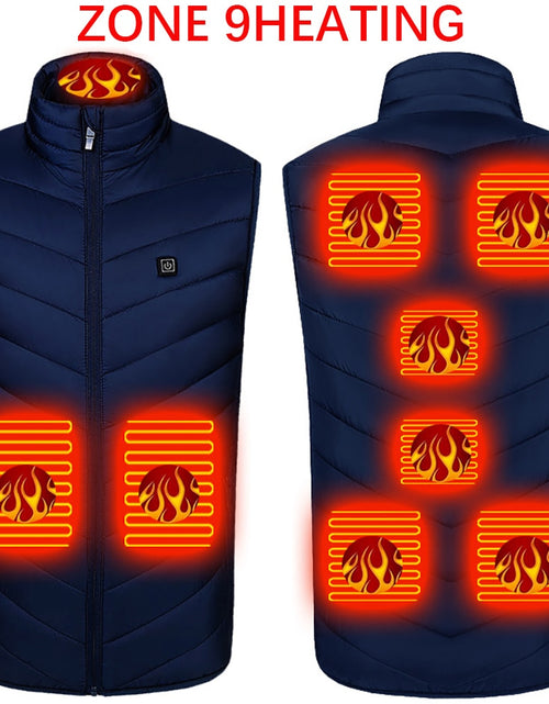 Load image into Gallery viewer, Heating jacket, USB smart switch 2-11 zone heating vest, electric heating hunting vest, men&#39;s and women&#39;s heating padded jacket
