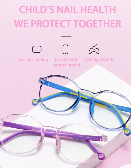 Load image into Gallery viewer, 2022 TR90 Round Blue Light Kids Glasses Silicone Flexible Optical Frame Boys Girls Computer Transparent Blocking Eyeglasses
