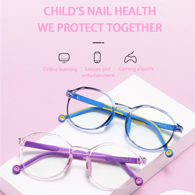 2022 TR90 Round Blue Light Kids Glasses Silicone Flexible Optical Frame Boys Girls Computer Transparent Blocking Eyeglasses