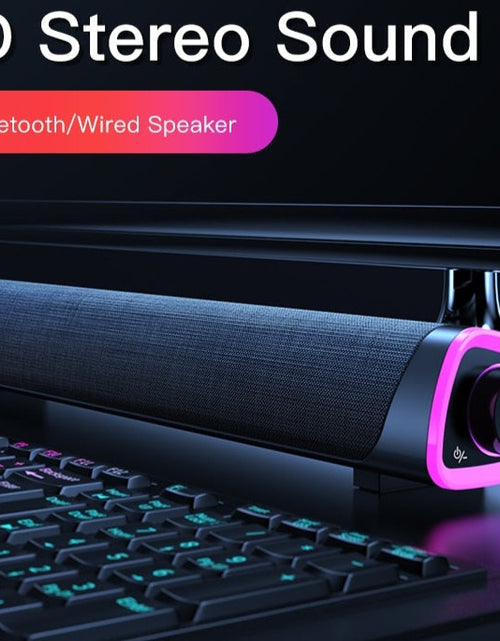 Load image into Gallery viewer, 4D Computer Speaker Bar Stereo Sound Subwoofer Bluetooth Speaker For Macbook Laptop Notebook PC Music Player Wired Loudspeaker
