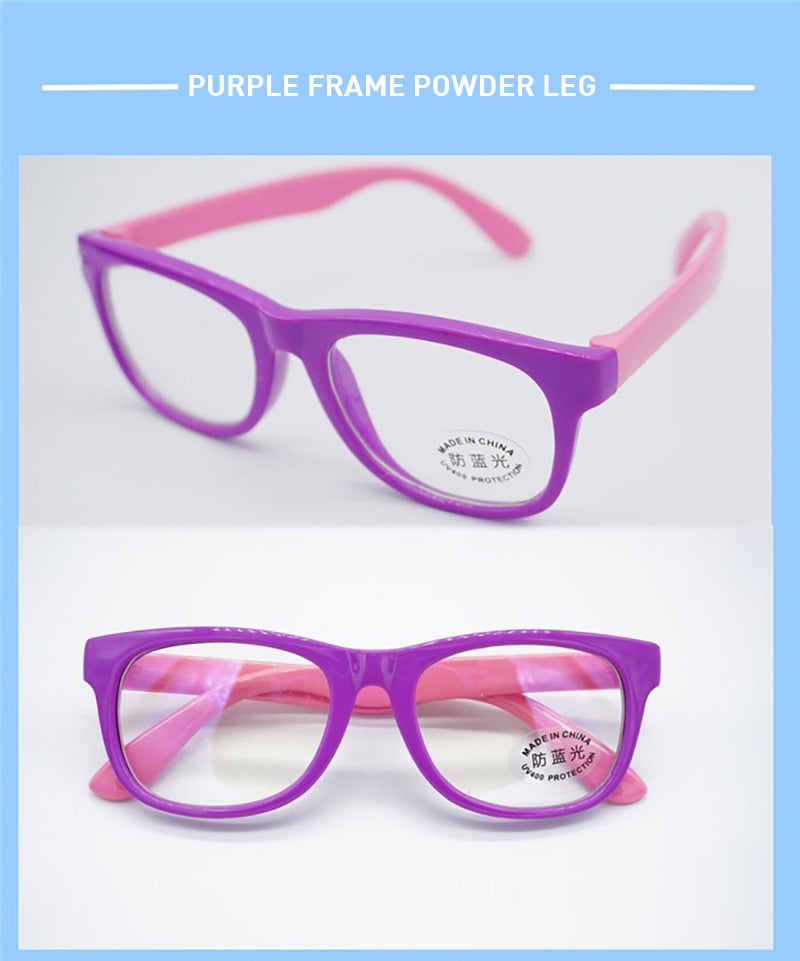 2022 TR90 Round Blue Light Kids Glasses Silicone Flexible Optical Frame Boys Girls Computer Transparent Blocking Eyeglasses