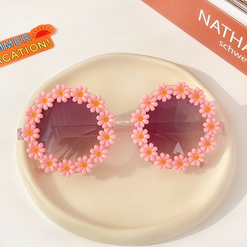 New Kids Sunglasses Children Round Flower Sunglasses Girls Boys Baby Sport Shades Glasses UV400 Outdoor Sun Protection Eyewear