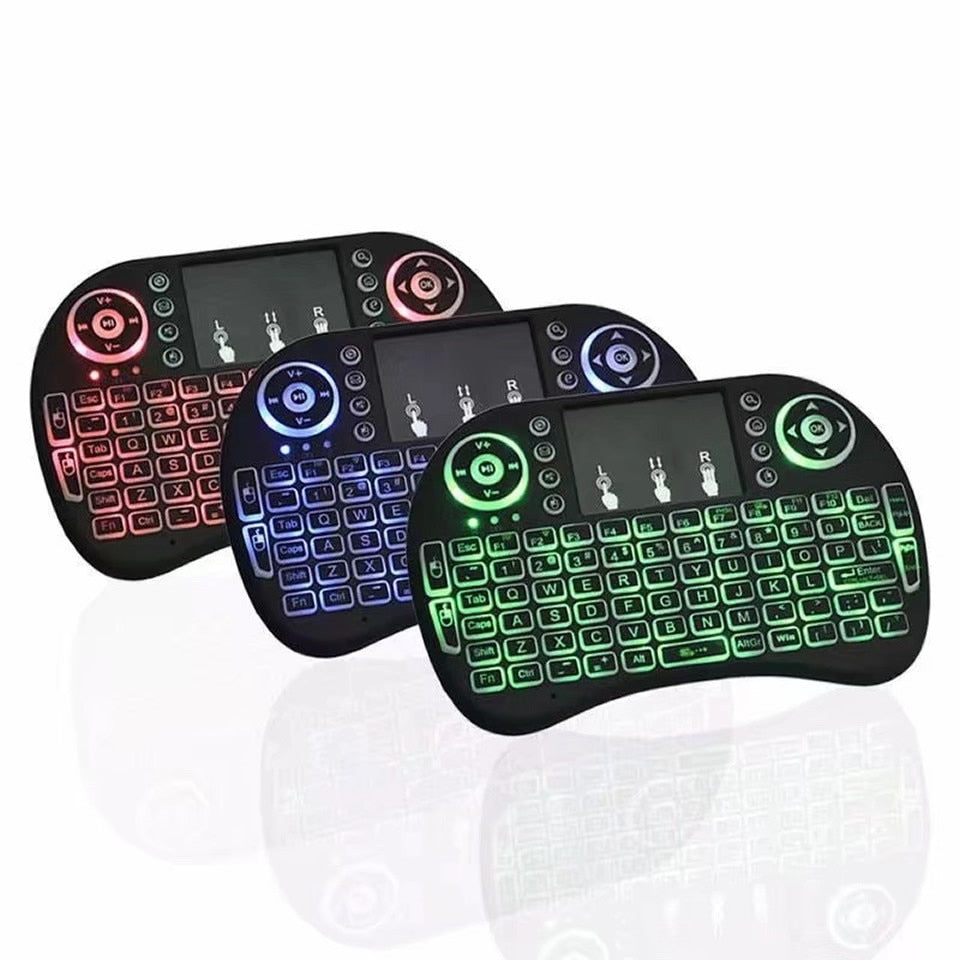 Mini Wireless Keyboard English Russian French Spanish Portuguese 2.4G Air Mouse Remote Touchpad for Android TV Box PC