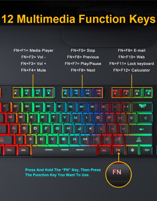 Load image into Gallery viewer, Gaming keyboard Gamer keyboard with backlight USB 104 Rubber keycaps RGB Wired Ergonomic Russian keyboard For PC laptop
