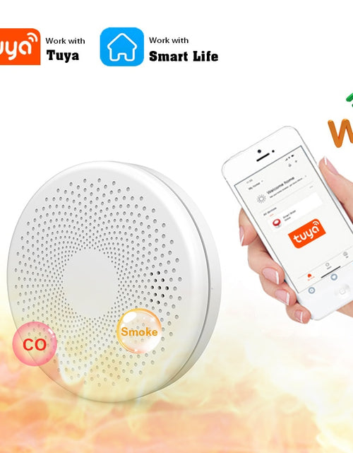 Load image into Gallery viewer, 2 in 1 Version WiFi Function Tuya And Smart Life Smoke Detector Sensor &amp; Carbon Monoxide Co Gas Detector Smoke Fire Sound Alarm
