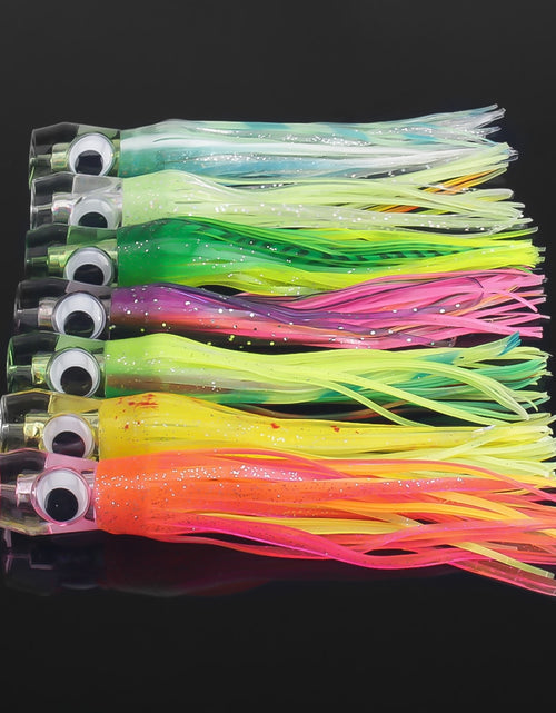 Load image into Gallery viewer, 1PCS Sea Fishing Lure 55g/17CM Boat Fishing Troll Bait Acrylic Resin Octopus Bionic Squid Fishing Bait Feather Skirt
