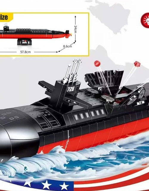 Load image into Gallery viewer, Military 1003pcs Ohio-class Nuclear Power Submarine Building Blocks Navy Battleship MOC Weapon Bricks Toys Gifts For Children
