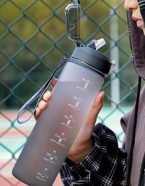 Load image into Gallery viewer, 1 L Water Bottle  with Time Scale Gym Outdoor Sports
